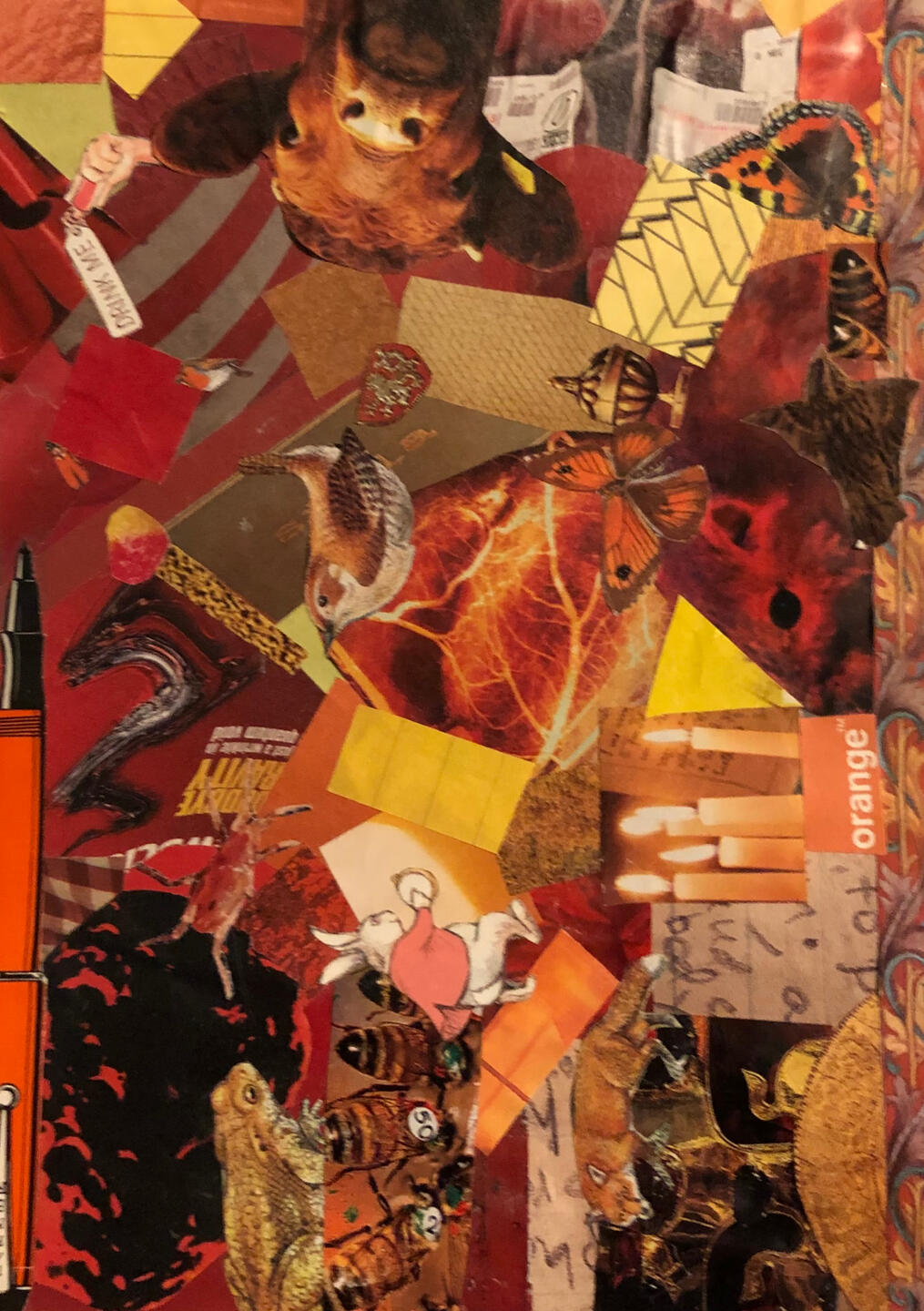 warm colours moodboard from magazines